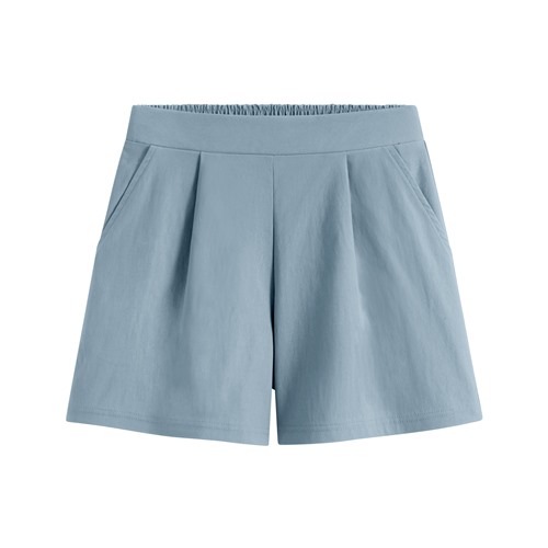 彈力打褶短褲-女