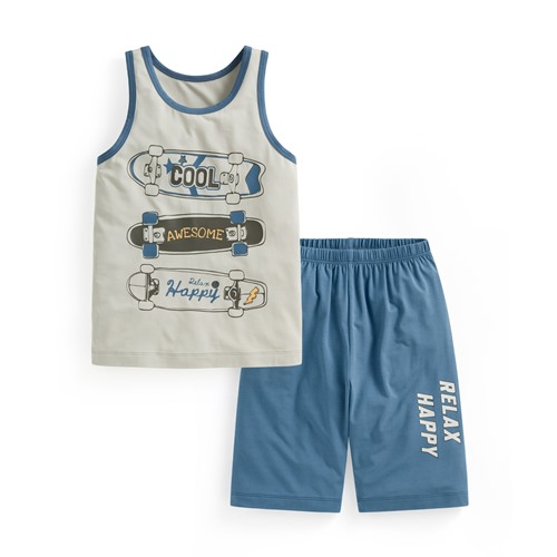 輕涼印花背心家居套裝-童