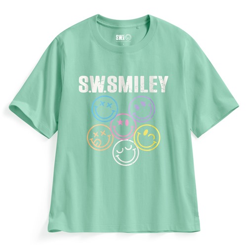 S.W.SMILEY®寬版印花T恤-06-女