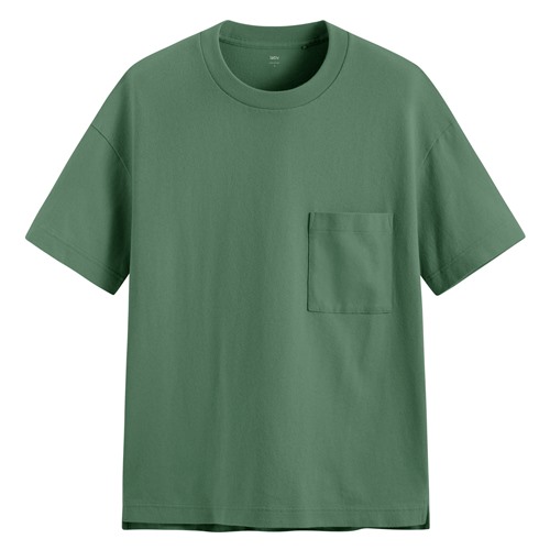 粗紡寬版口袋T恤-男