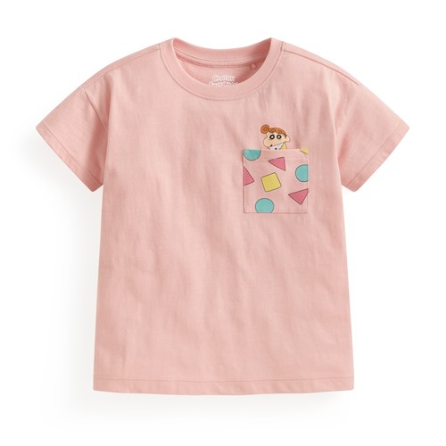 蠟筆小新竹節棉口袋印花T恤-童