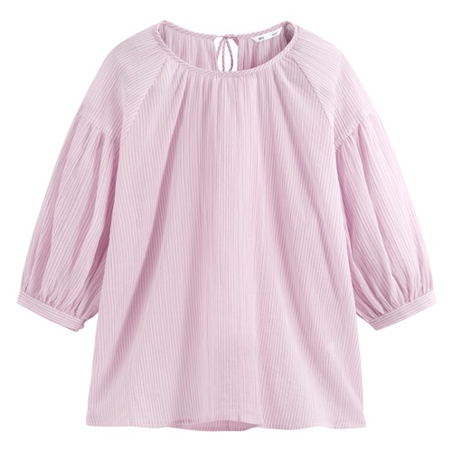 棉質紋理七分袖上衣-女