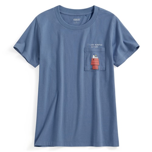 史努比系列口袋印花T恤-09-女