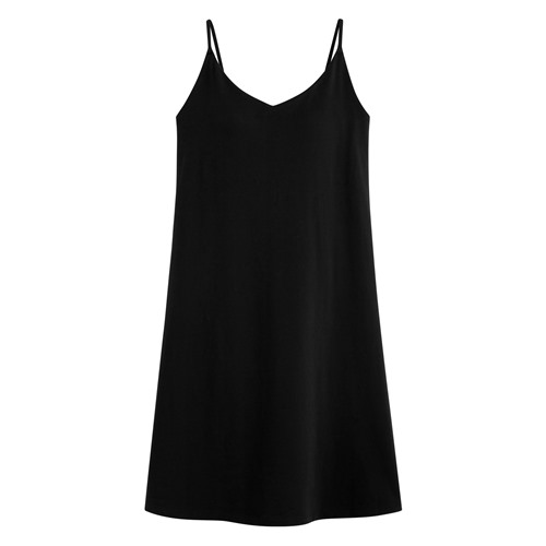 Bra V領細肩帶洋裝-女