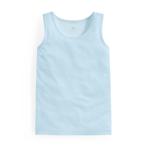 輕涼網眼圓領背心-童