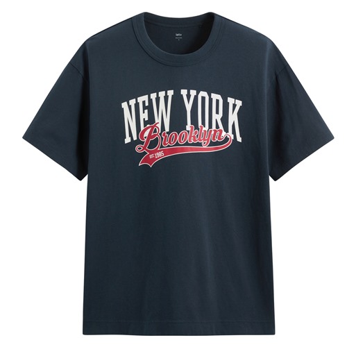 粗紡寬版文字印花T恤-01-男