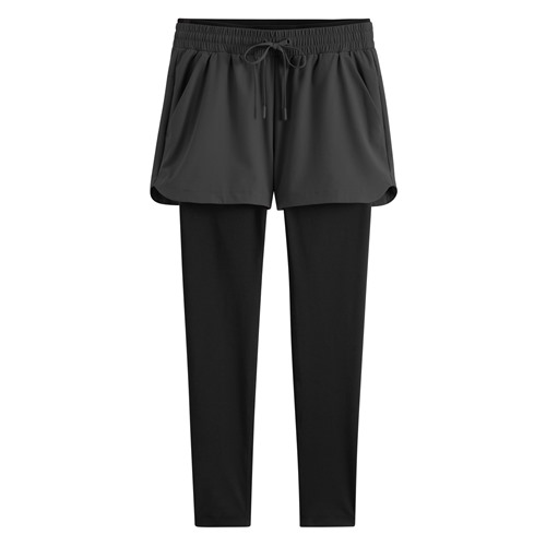 運動假兩件長褲-女