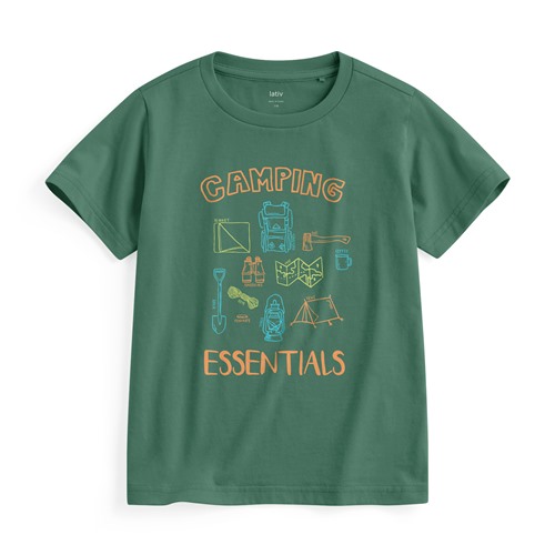 戶外休閒印花T恤-童