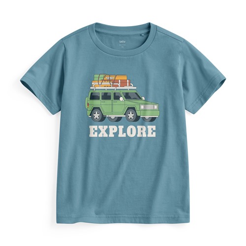 旅行探索印花T恤-童