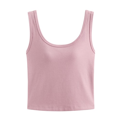 Bra羅紋中短版背心-女