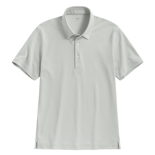 涼感網眼鈕釦領polo衫-男