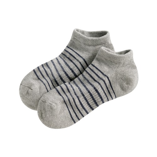 毛圈網眼條紋踝襪-男