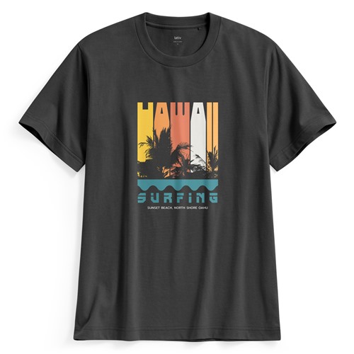 衝浪印花T恤-男