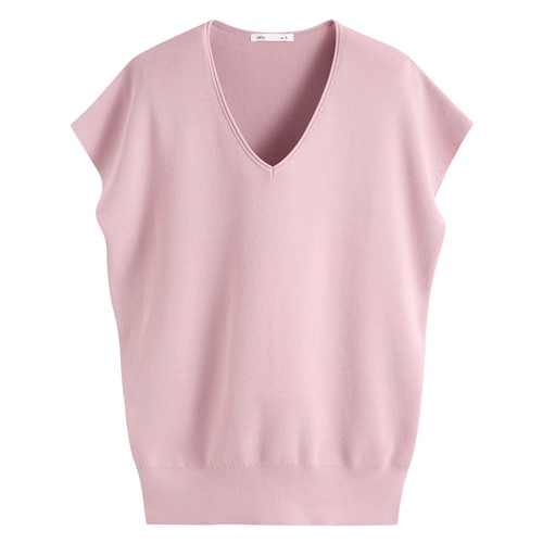 V領寬版連袖針織衫-女