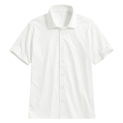 涼感棉質襯衫式polo衫-男