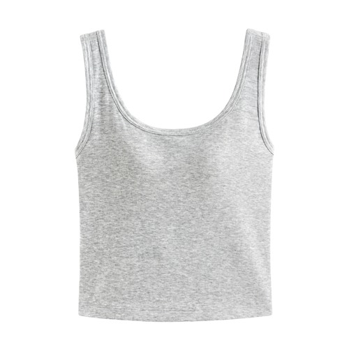 Bra羅紋中短版背心-女