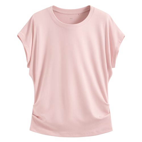 輕柔連袖抽皺T恤-女