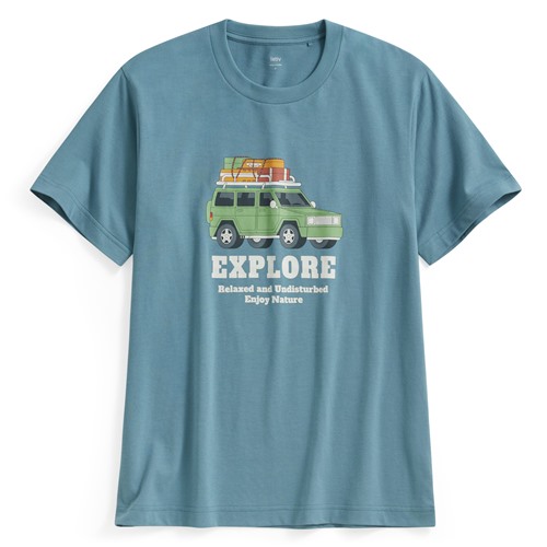 旅行探索印花T恤-男