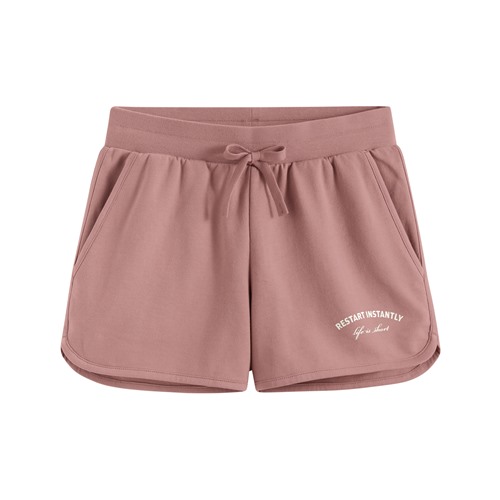 小毛圈文字印花短褲-女