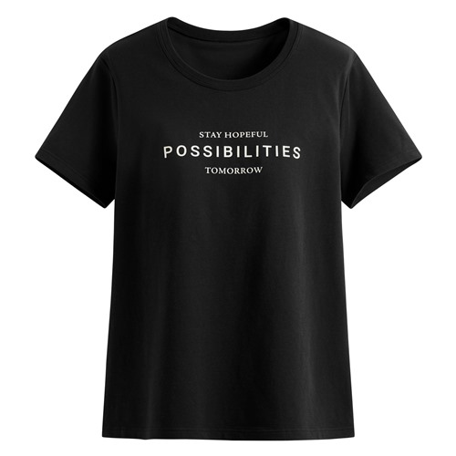 Bra文字印花圓領短袖T恤-女