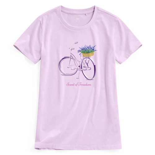 花卉單車印花T恤-女
