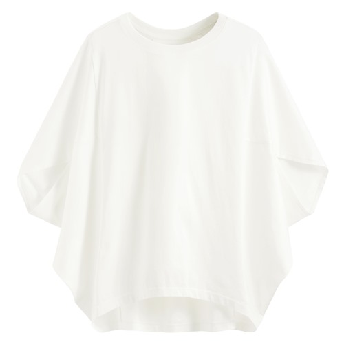 絲光棉五分袖寬版上衣-女