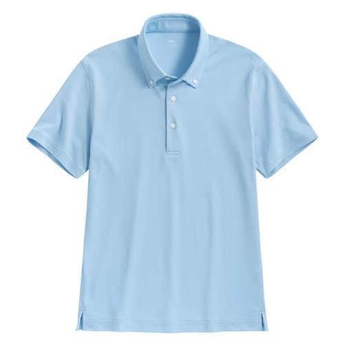 涼感網眼鈕釦領polo衫-男