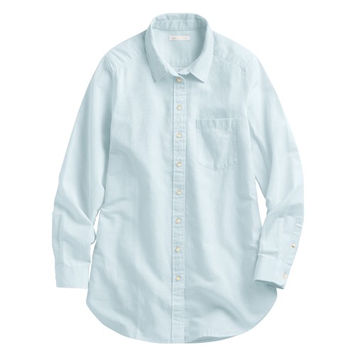 棉麻長版襯衫-女