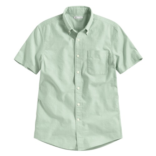 牛津短袖襯衫-男