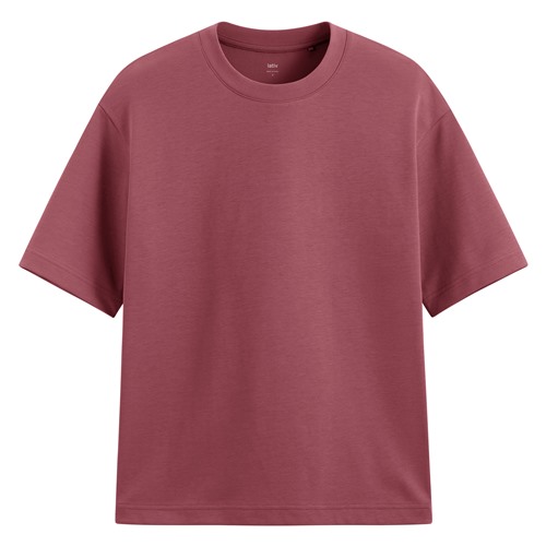 輕涼棉質寬版T恤-男