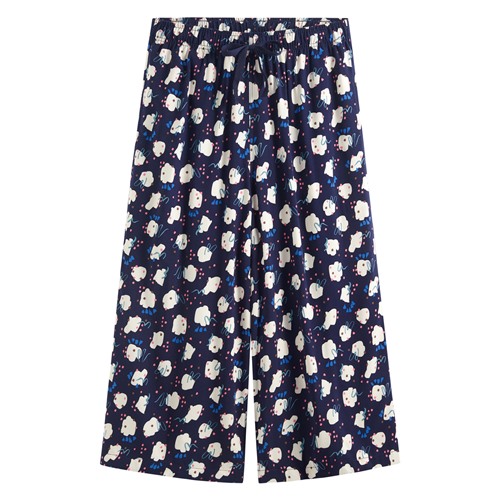 嫘縈圖騰花卉印花七分褲-女