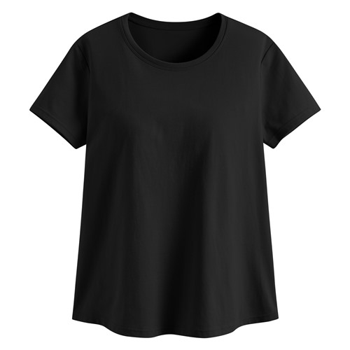 輕涼棉質Bra圓領寬襬T恤-女