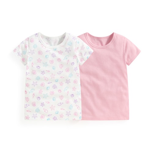 純棉網眼印花T恤(2入)-童