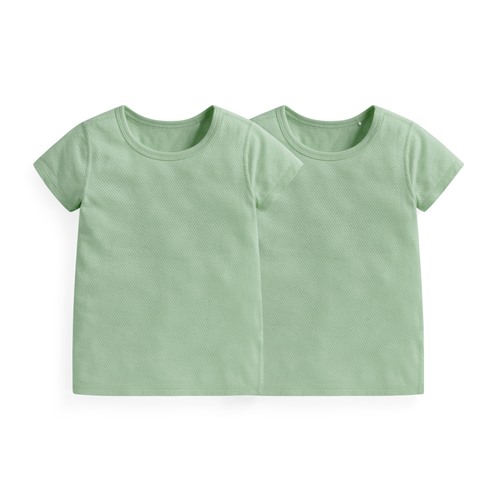 純棉網眼素色T恤(2入)-童