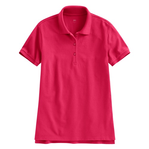 棉質網眼彈性polo衫-女