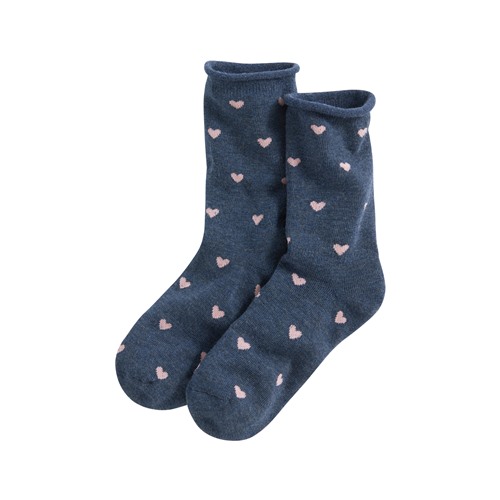 愛心捲邊襪-女