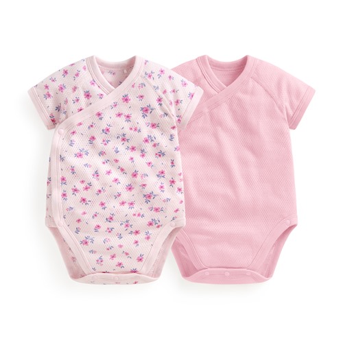 純棉網眼印花包臀衣(2入)-Baby