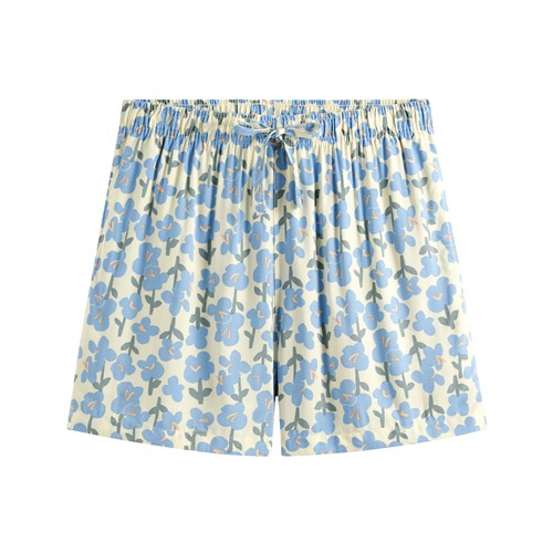 嫘縈圖騰花卉印花短褲-女