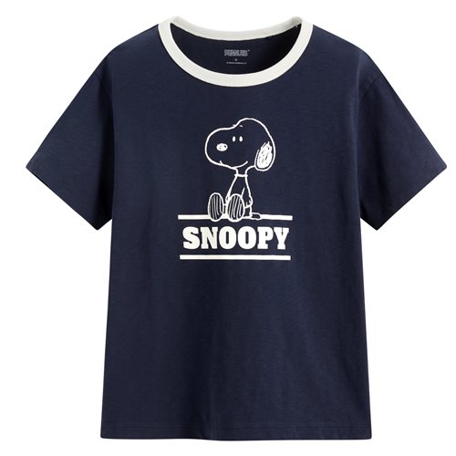 史努比系列竹節棉配色T恤-女