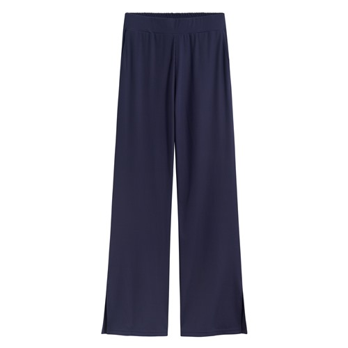 輕涼羅紋側開衩長褲-女