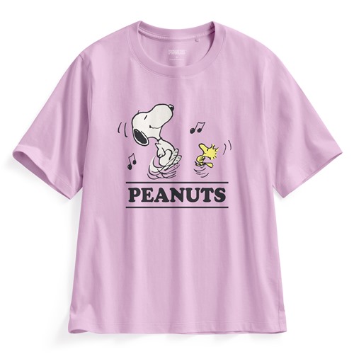 史努比系列寬版印花T恤-16-女