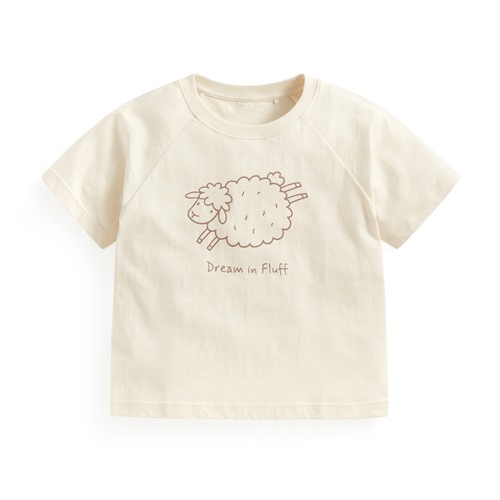 竹節棉寬鬆動物印花T恤-童