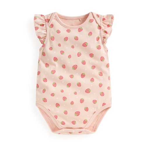 純棉荷葉袖印花包臀衣-Baby