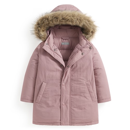 極暖羽絨中長版連帽外套-童