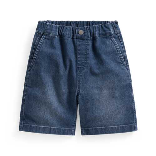 彈性牛仔輕便短褲-童