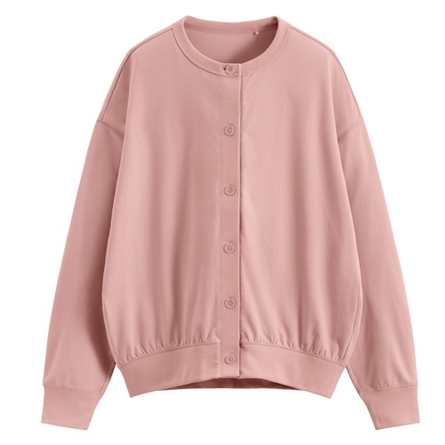 抗UV寬版圓領開襟外套-女