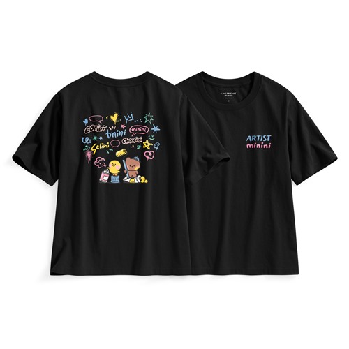 LINE FRIENDS minini寬版印花T恤-05-女