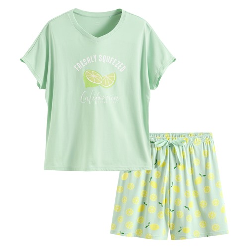 莫代爾V領青檸家居套裝-女