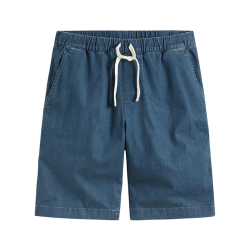 軟牛仔鬆緊短褲-男