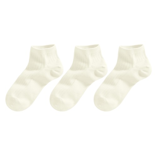 寬羅紋短襪(3入)-女